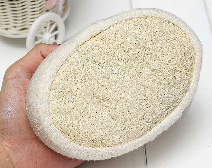 1 St Zachte Verse Natuurlijke Loofah Luffa Spons Douche Spa Body Scrubber Peeling Bathing Hoofdmassage Pad Beige