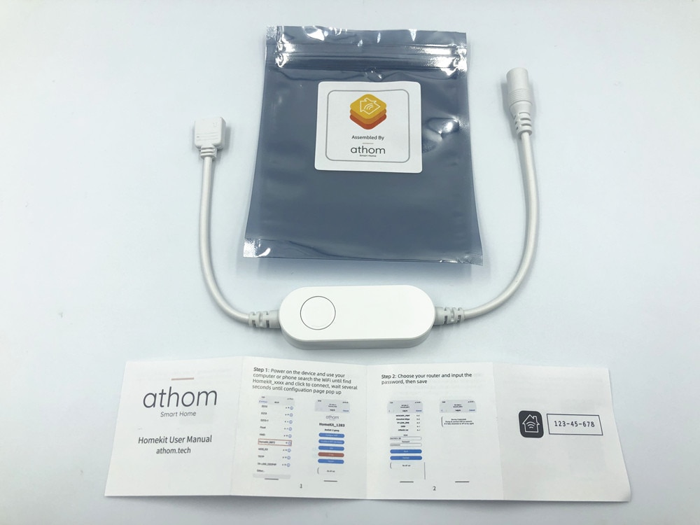 ATHOM Homekit-controlador de tira de luz LED, Control por voz Siri, WIFi, RGB, 5V-24V