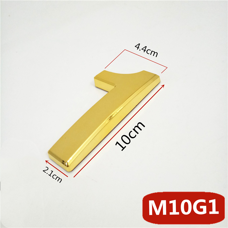 10cm 3D duży rozmiar nowoczesny dom numer drzwi hotelowe płyta adres domowy skrzynka pocztowa numery cyfry naklejki znak 0-9 złoty kolor: 1 / Qty 1pc