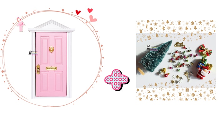 Casa delle bambole in miniatura 1:12 Fata Porta Al di Fuori aperto Bambole di Ricambio e Buon Natale accessori 5 colori