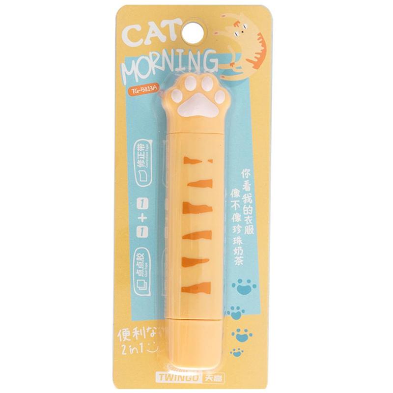 2 in1 mini Double head Correction Tape Adhesive Tape Punctiform Learning Glue Kawaii Stationery Adhesive Supplies J7W6: a
