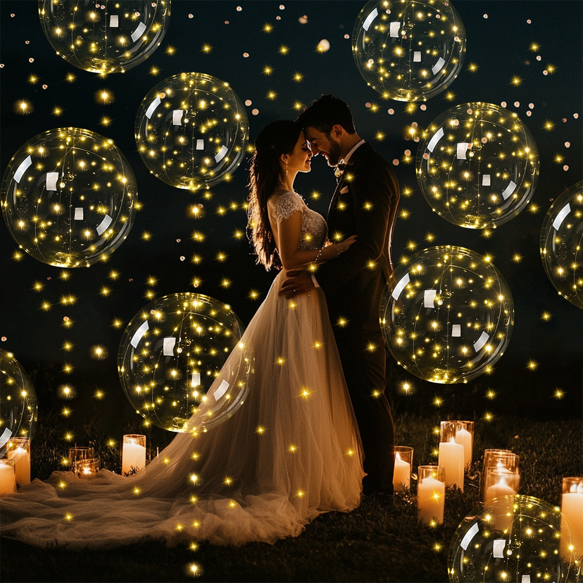 10 STKS LED Light Up Ballonnen Glow in The Dark Transparante Led Bobo Ballonnen met Lichtsnoer voor Verjaardag Bruiloft Decor