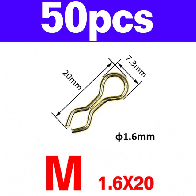 Bimoo-Ojales de latón para pescar, 50 Uds., para moldes de peso de plomo, anillo giratorio de latón, plomo a presión, Color dorado: Size M 50pcs