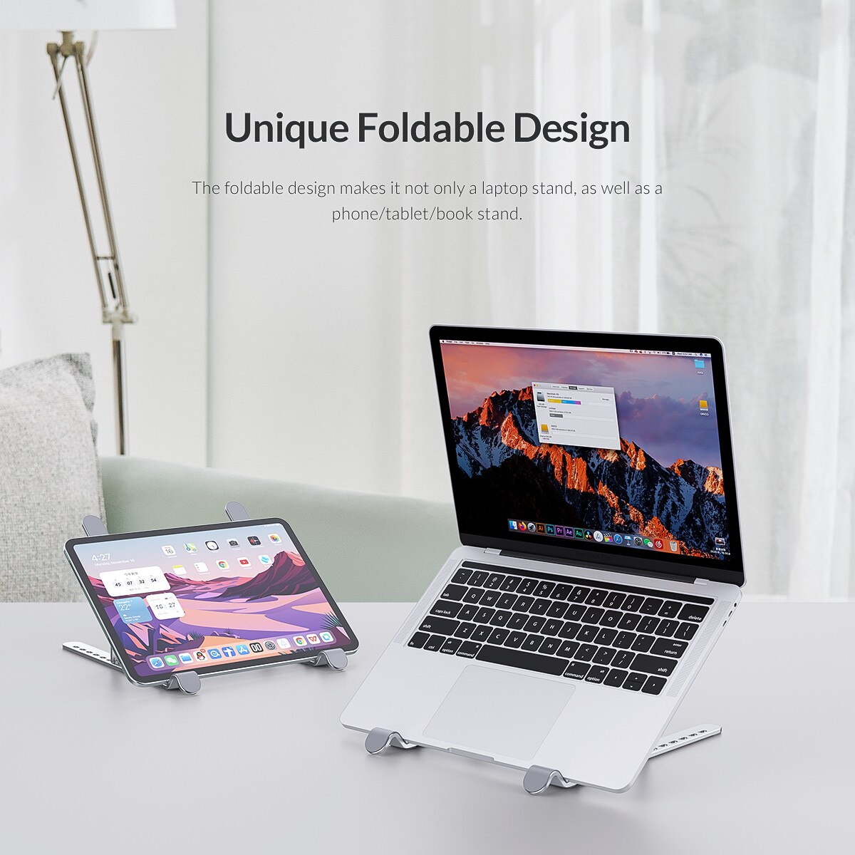 ORICO Foldable Aluminum Laptop Stand Portable Adjustable Aluminum Laptop Stand Computer Stand 7 Corners for MacBook Tablet