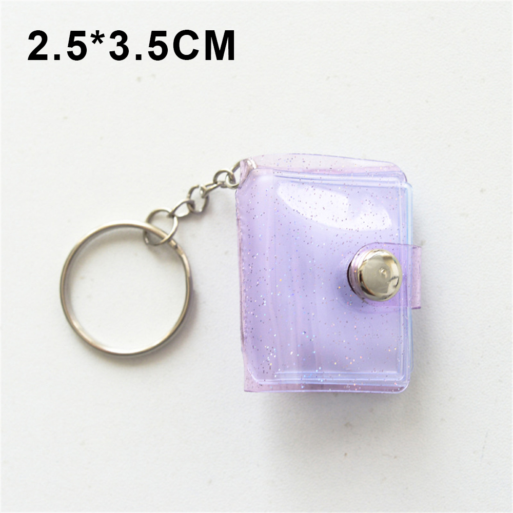 16 Pages Mini Photo Album Keychains Women's Small Instant Picture Album Key Chain Pendant ID Photo Interstitial Pocket Keyring: Red