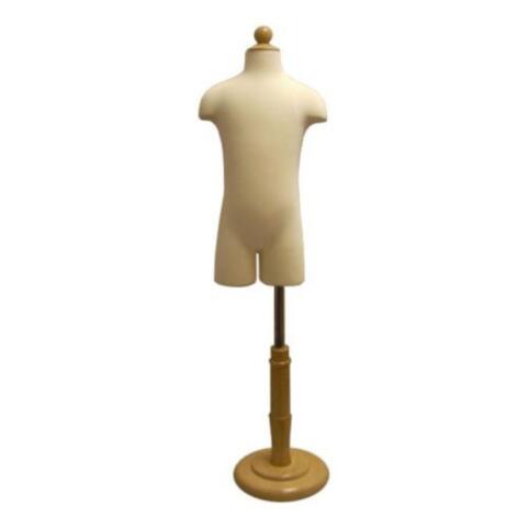 1-2 years baby half torso Child realistic 1pc Mannequins display with Circular wood base fabric flexible dresses cloth,M00088A