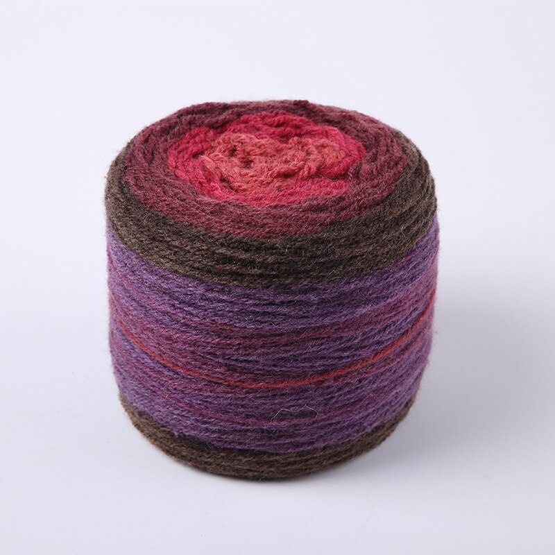 190g flerfarvet linned gradient håndstrikket farvet garn regnbuesweater sjal tørklæde hæklet tråd farve sofa garn bold: 9