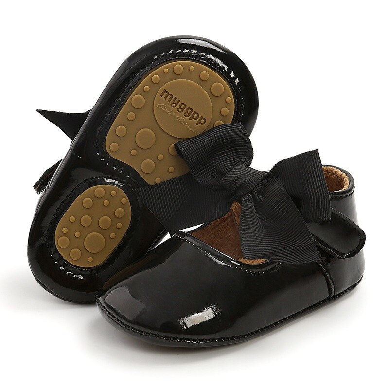 Heldere Leer Boog Baby Schoenen Voor Meisjes Mocassin Peuters Soft Sole Antislip Princess Schoenen Infant Wandelen Schoen Eerste Wandelaars