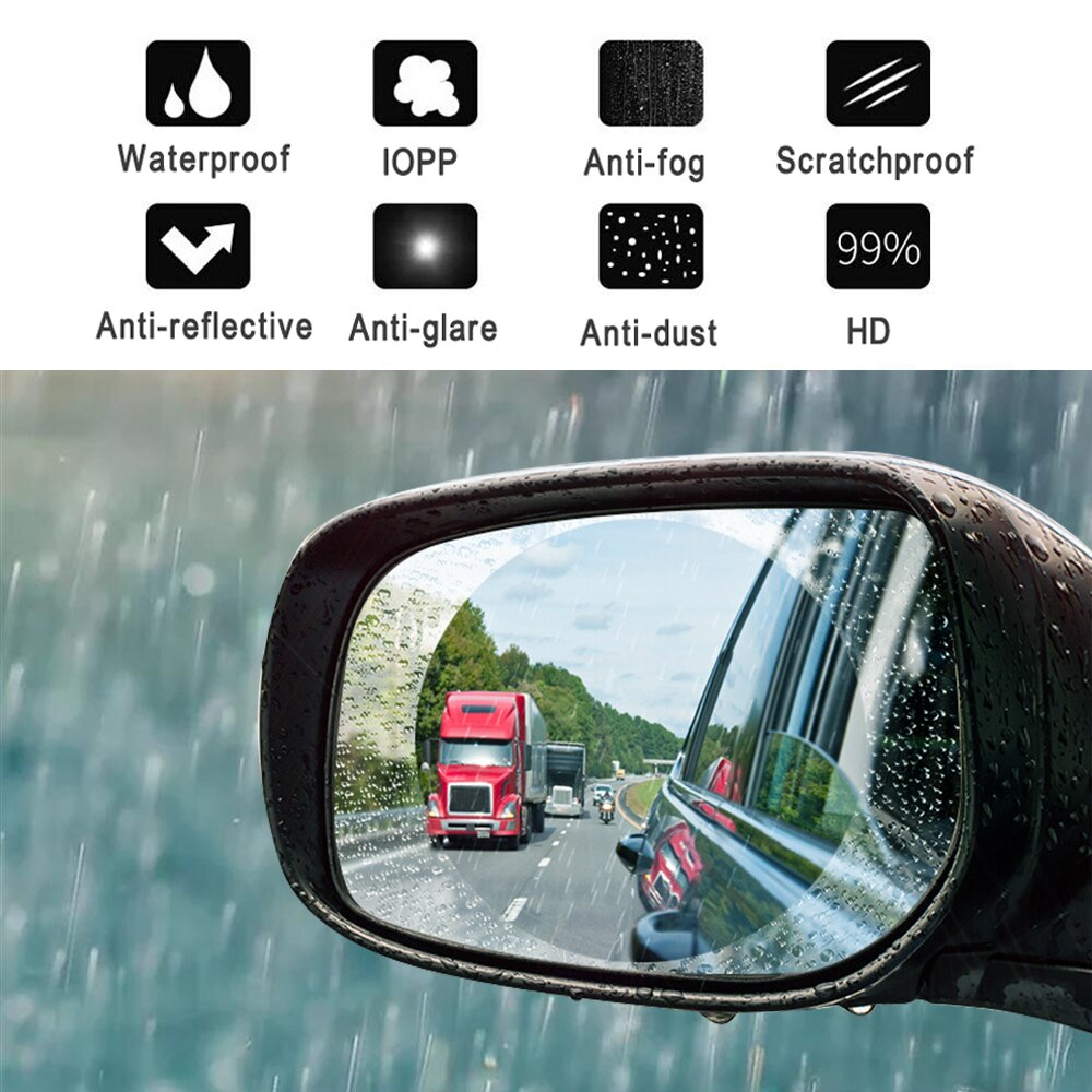 Film de protection Anti-buée pour rétroviseur de voiture, 95x95mm, 2 pièces