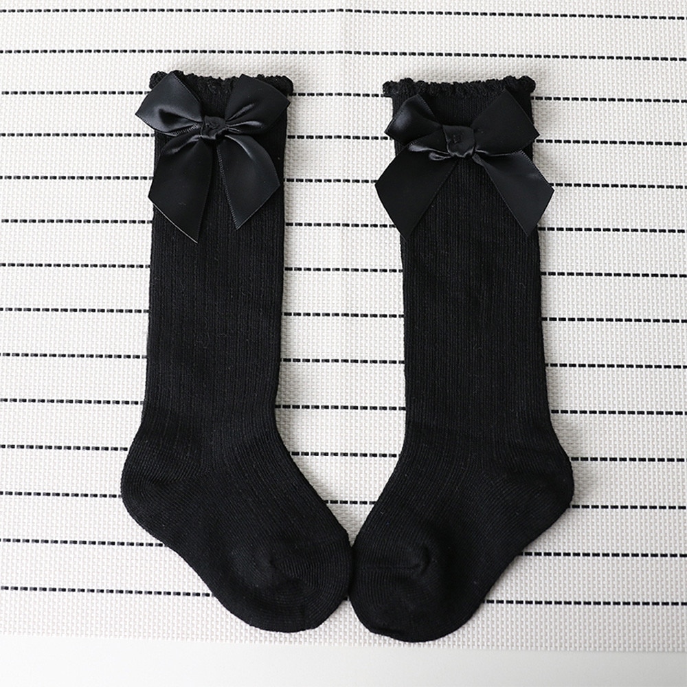 Kids Toddlers Girls Big Bow Knee High Long Soft Cotton Lace Baby Socks Kids socks kids socks #K12