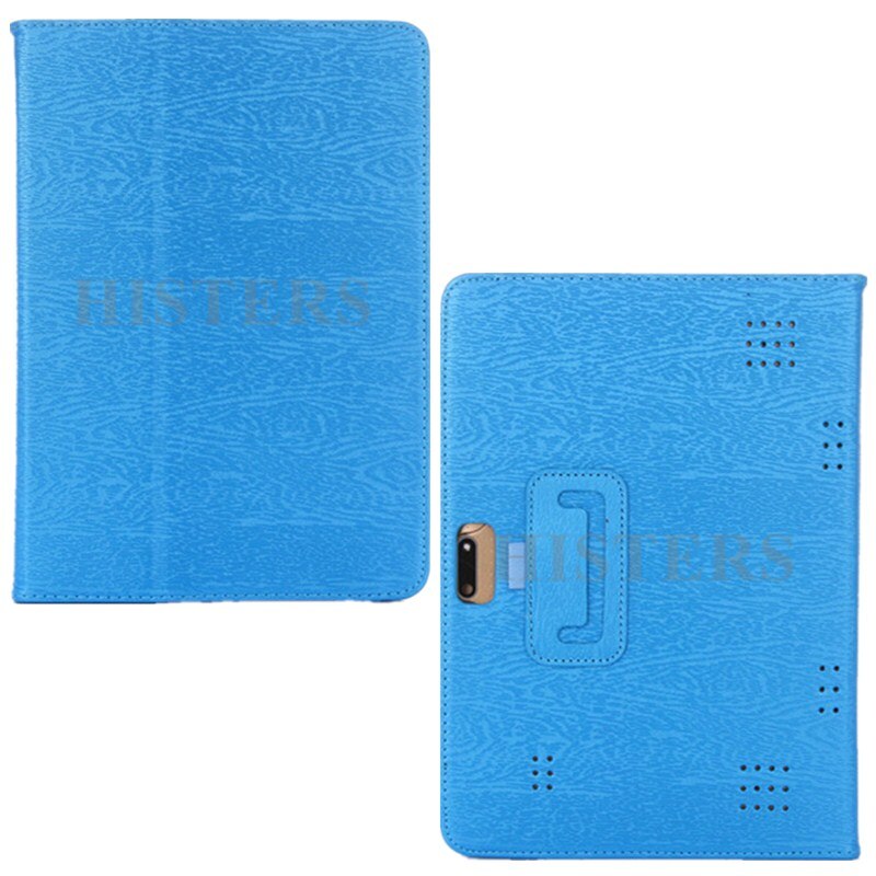 Película protectora gratis para BDF 3G, llamada de teléfono, Android 6,0, cuatro núcleos, 10 pulgadas, tableta de cuero PU, funda con soporte plegable: Azul