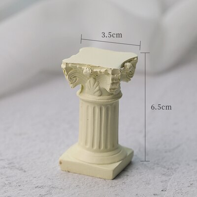 Photography Props Photo Shoot Mini Plaster Head Model Series Mythology Avatar Apollo Roman Columns fit for Jewelry Cosmetics Toy: Yellow roman column