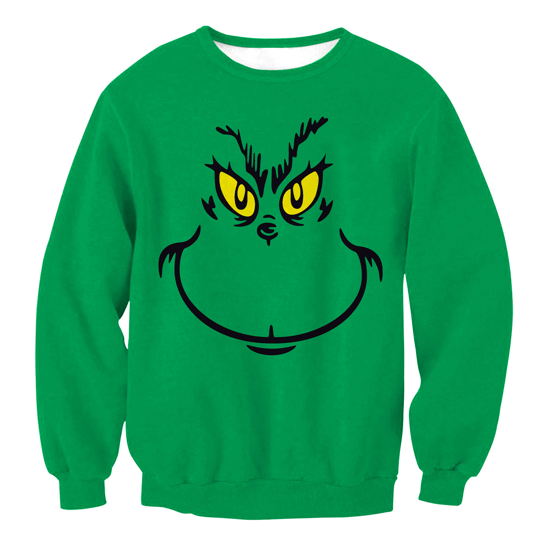 Christmas Clothing Christmas Tree Striped Digital Printing Clothing Couple Sweater: XL / Gold