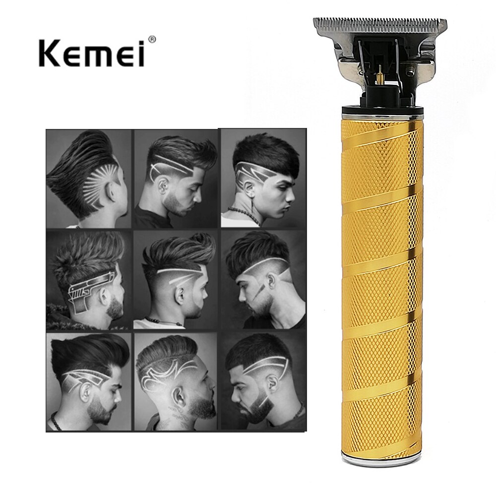 Kemei T9 Pro Li T-Outliner Skeleton Heavy Hitter Cordless Trimmer Men 0mm Baldheaded Hair Clipper Finish Hair Cutting Machine