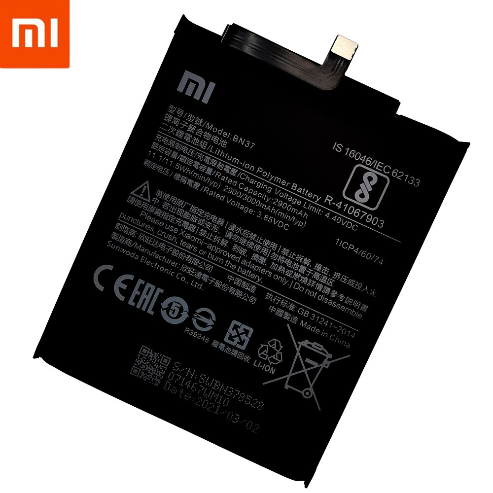 Xiao Mi Originele Telefoon Batterij BN37 Voor Xiaomi Redmi 6 Hongmi 6A 2900Mah Vervangende Batterij Retail Pakket + Tool