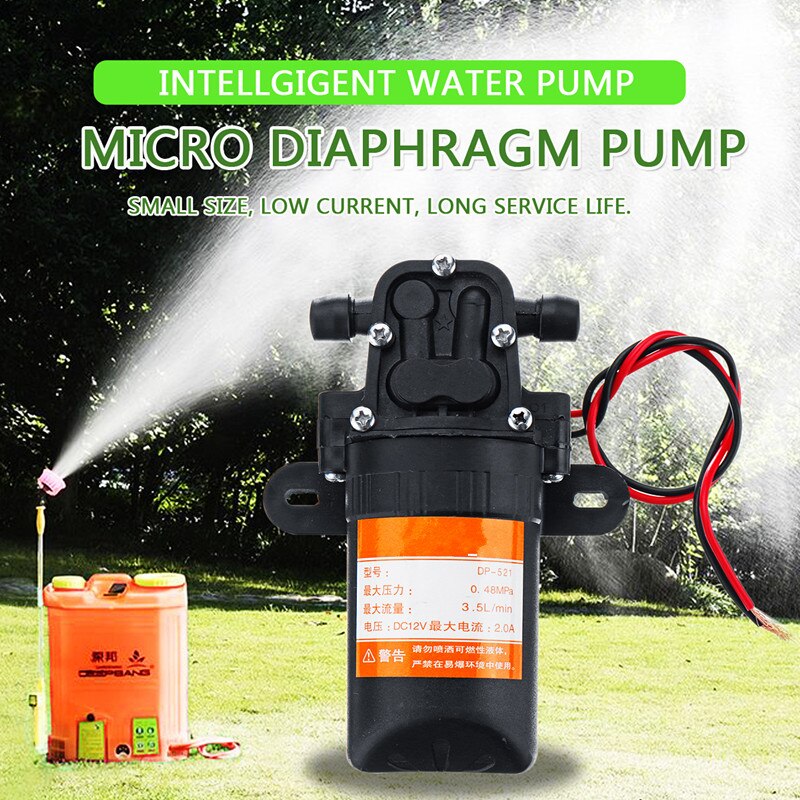DC 12V Micro Diaphragm Pump High Pressure Misting Pump Booster Diaphragm Water Pump Automatic Switch 3.5L/min