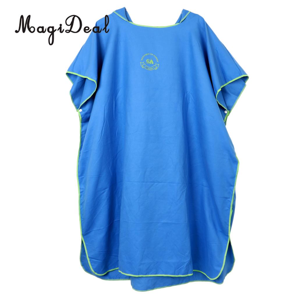Foldable Adult Surf Beach Poncho Wetsuit Changing Robe - Quick Dry & Water Absorbent Water Sports Swimming Kayak Jetski Colorful: Sky Blue