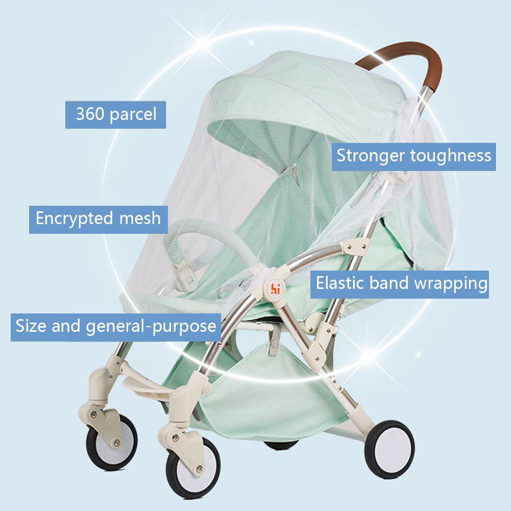 Baby Stroller Full Cover Accessories Safe Pushchair Fly Insect Protection Mosquito Net Buggy Summer Cart Crib Netting Mesh