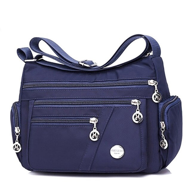 Women Shoulder Messenger Bag Waterproof Nylon Oxford Crossbody Bag Handbags Large Capacity Travel Bags Purse Wallet: Blue