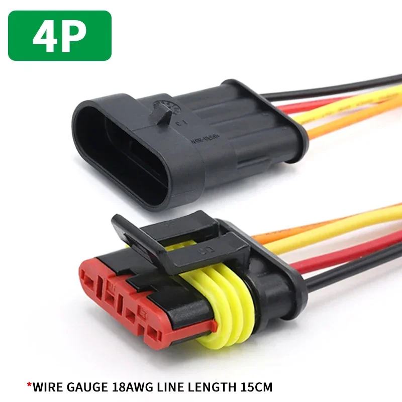1/2/3/4/5/6 Pin HID Serie Waterdichte Auto Vrachtwagen Connector 15 CM 18AWG Kabel Bedrading Kit 5/20/100 Sets met Plug: Paars / Onder 5 Stks