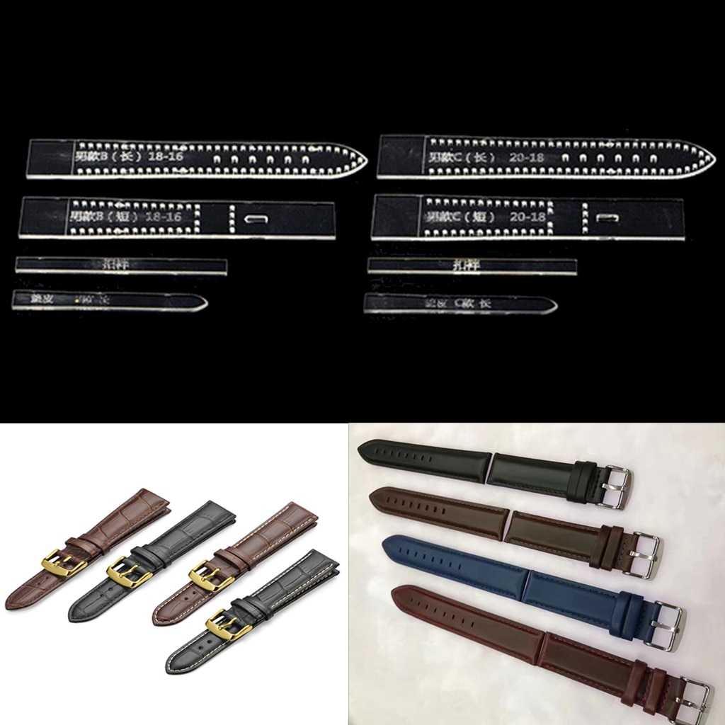 2 setzt Männer Frauen Uhr Gurt Band Acryl Leder Handwerk Vorlage aufbringen für DIY Armbinde Machen