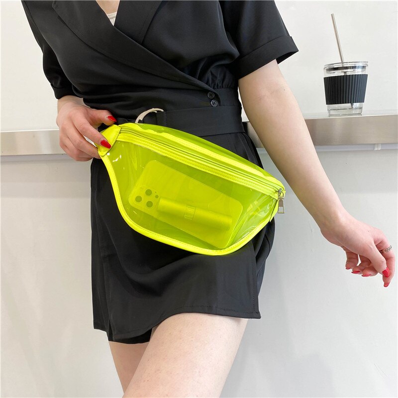 Frauen Taille Tasche transparent Packung Geldbörse lässig Große Telefon Gürtel Tasche Beutel Reise Telefon Tasche fanny Banane Beutel