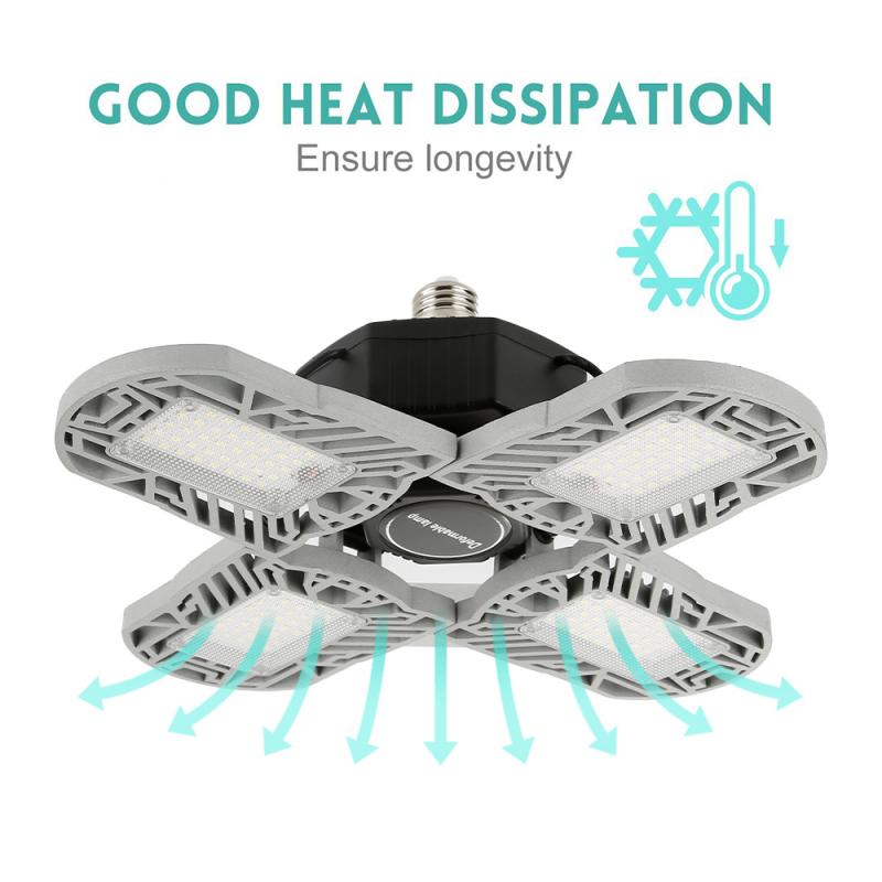 LED Garage Light 4 Head Folding-light 120W Super Bright Ceiling Lamps E26 / E27 Workshop Lamp 85~265 V Lantern Indoor Lighting
