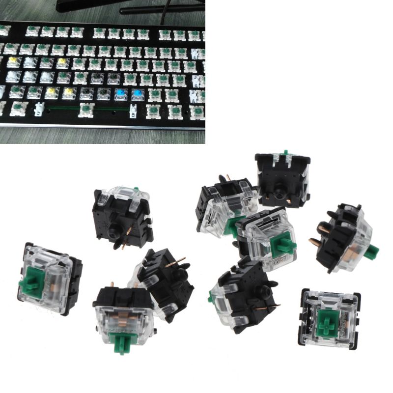 3 Pin Yellow Transparent Switch Transparent Case for Mechanical Keyboard Gateron MX 10Pcs