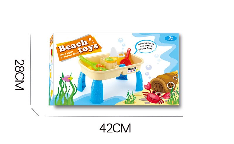 2 In 1 Zomer Outdoor Strand Zandbak Speelgoed Zand Emmer Water Wiel Tafel Play Set Speelgoed Kinderen Leren Onderwijs Speelgoed