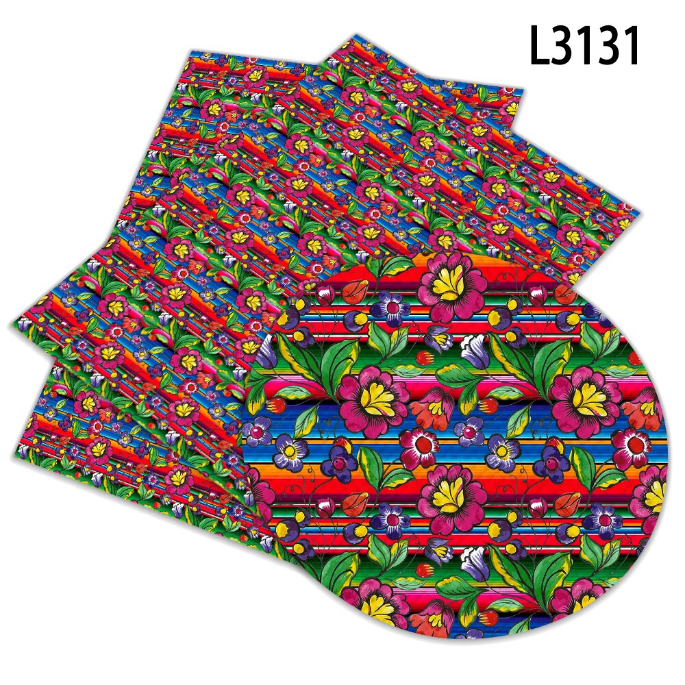 Arriavl Beautiful Flower Pattern A4 22x30cm Printed Faux Leather for DIY Bag Material Fabric L312 L313: L3131