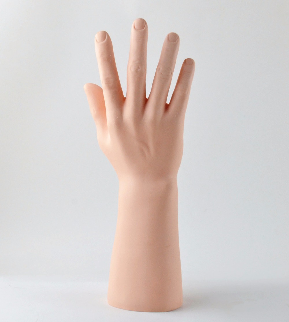 1pc menn mannequin hånd håndledd ring klokke display base mannlige hansker modell hud maleri 14 tommer