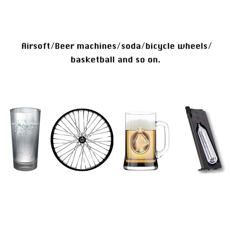 Cartucho de Co2 recargable, 8G, con rosca para Soda/cerveza/zumo, para bicicleta, inflador de Co2 reutilizable