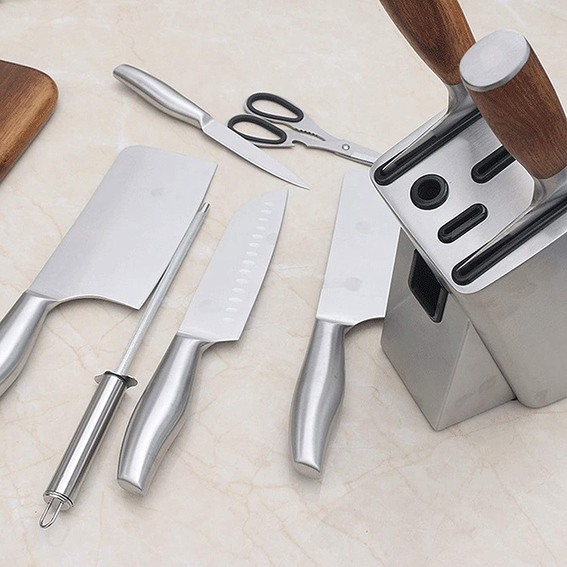 Stainless Steel Knife Holder,Modern Knife Block Without Knives for Kitchen,Universal Knife Storage Organizer-Strong