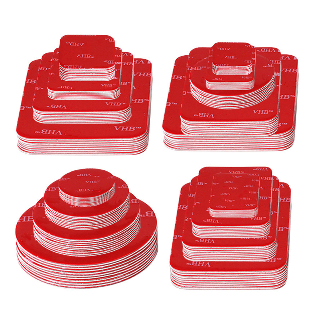 Nastro biadesivo rotondo quadrato da 10 pezzi, resistente, resistente, senza traccia, adesivo impermeabile, resistenza alle alte temperature per l'home office