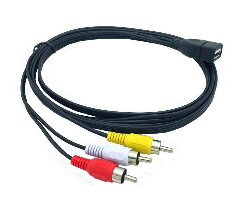 5ft 1.5m usb naaras  to 3 rca phono av kaapeli johto pc tv aux audio videosovitin kaapeli 150cm