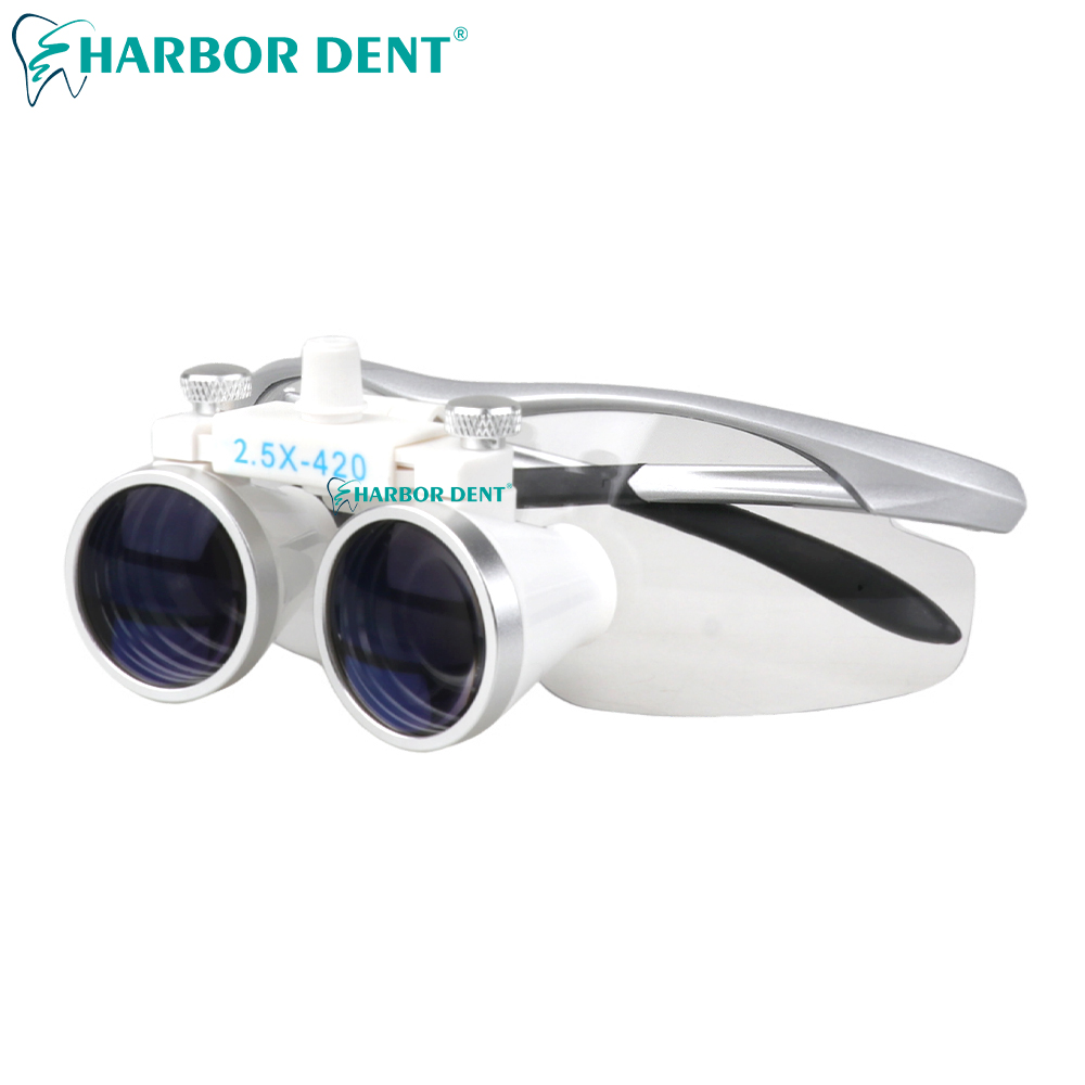 Dental Binocular Magnifier Ultra-lightweight Optical Loupes 320-420mm Magnifying Glass For Dentist Surgery 2.5X 3.5X: pink