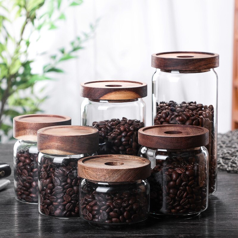 Borosilicate Transparent Lead-Free Glass Sealed Can Storage Tank Grains Storage Jar Cork Tea coffee Containers