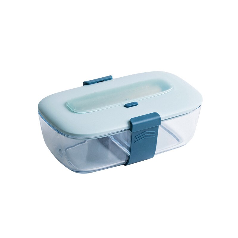 Hoge Glas Lunchbox Magnetron Kan Gebruik Partitie Blok Vers Houden Verzegelde Deksel Lunchbox: B