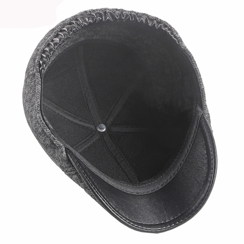 Ht3308 basker män varma vinterhattar med öronklapp manlig murgröna newsboy öronlucka platt keps fleecefodrad baskerhatt män vinterberet keps