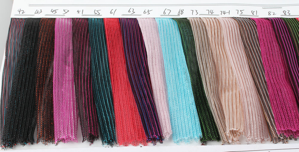 Metallic Iridescent 2 Tones Stretch Mesh Net Fabric 1 Meter