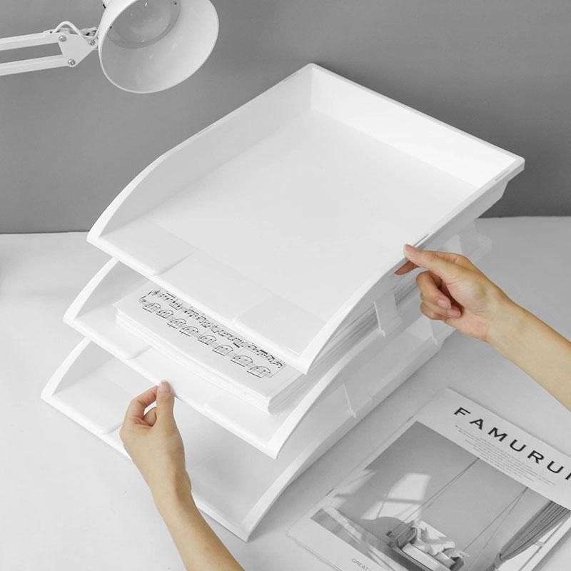 Multifunctional Storage Box Office Supplies Can Be Stacked File Storage Box File Sorting Storage Box Student Stationery Rack