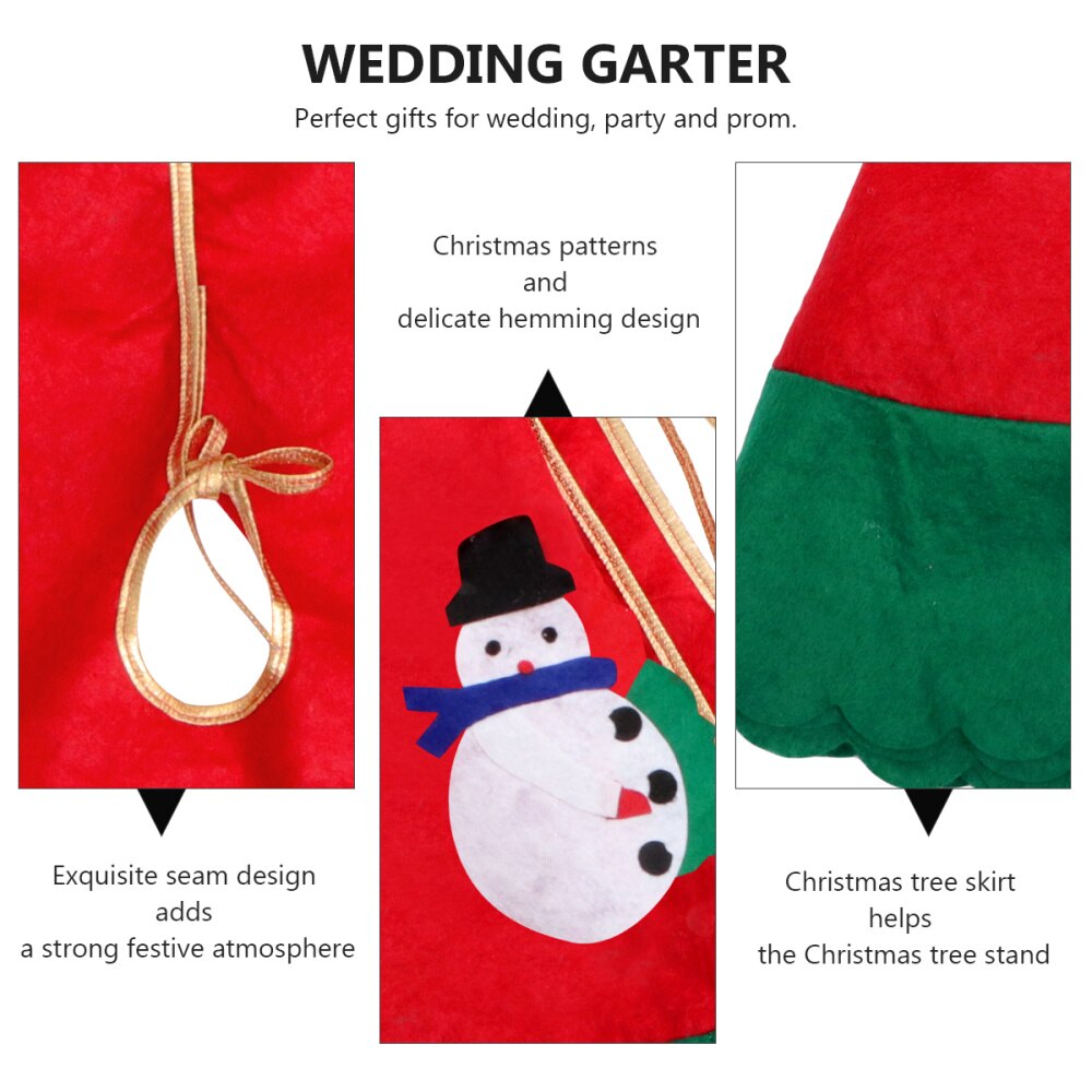 1Pc Christmas Tree Skirt Decorative Props Party Tree Apron Floor Ornaments