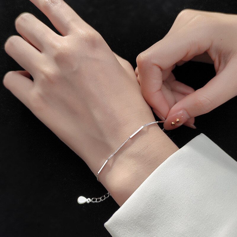 La Monada Dritto Bracciali Per Le Donne In Argento 925 Sterling Silver Belle Reale Argento 925 Dei Monili Del Braccialetto Della Catena del Braccialetto delle Donne