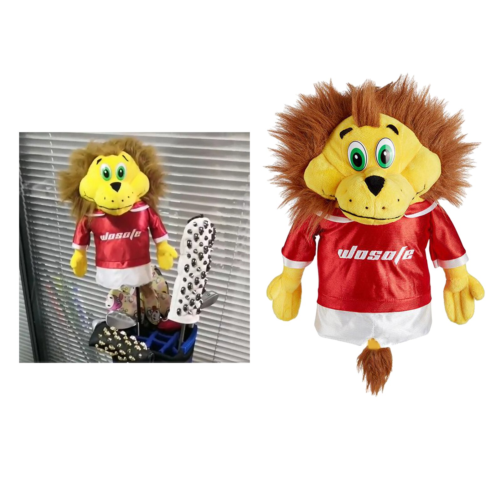 Animal Bear/Leeuw/Antelope Shaped Golf Club Driver Hout Headcover Protector Head Cover Voor 460 Cc/fairway No.1 Drivers: Lion