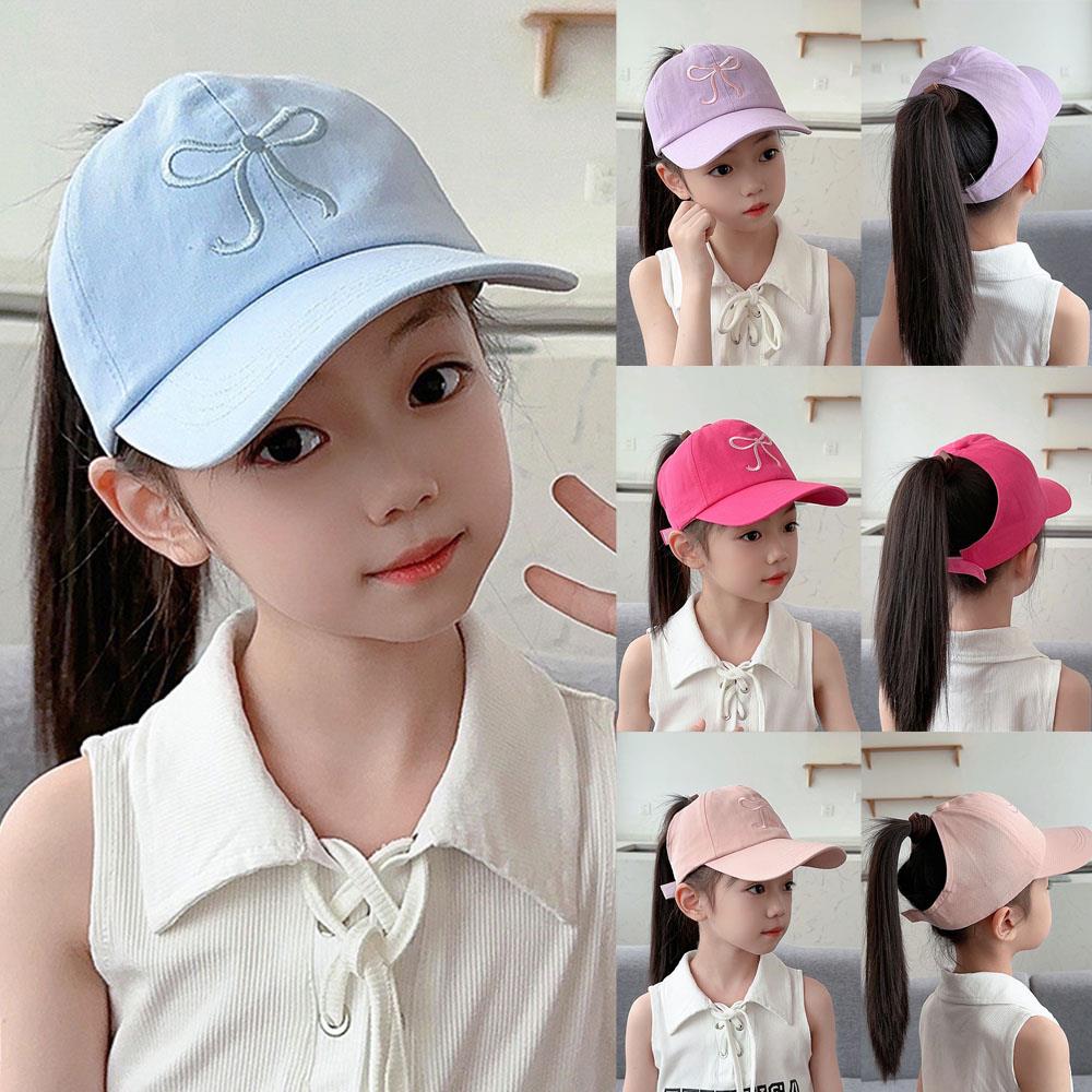 Arcos, gorras de béisbol para niños, gorras huecas vacías con cola de caballo alta, gorras ajustables para el sol de verano para niños, gorra de béisbol de Hip Hop para niñas
