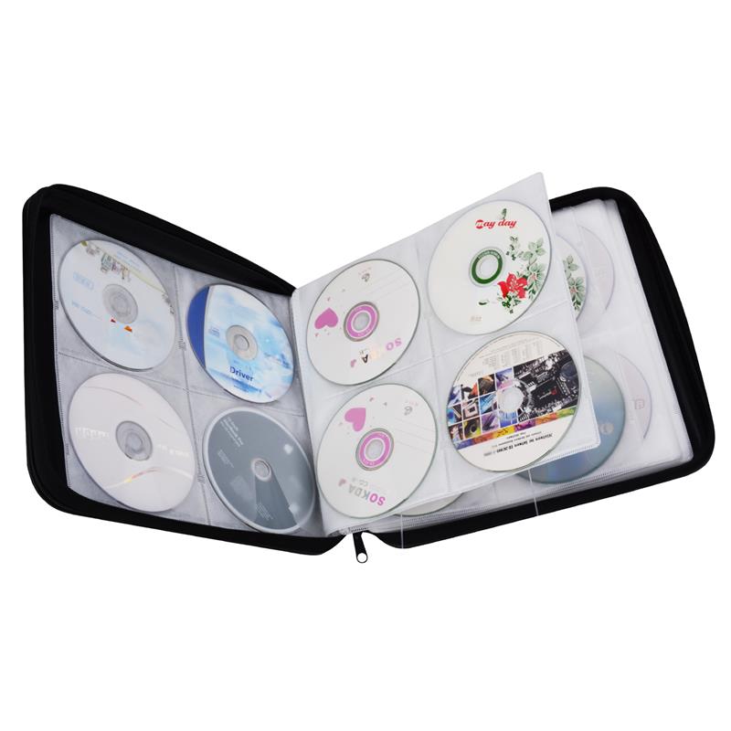 Cd estojo de transporte 160 capacidade discos pesados armazenamento caso cd organizador dvd saco de transporte titular álbum caixa caso carry bolsa