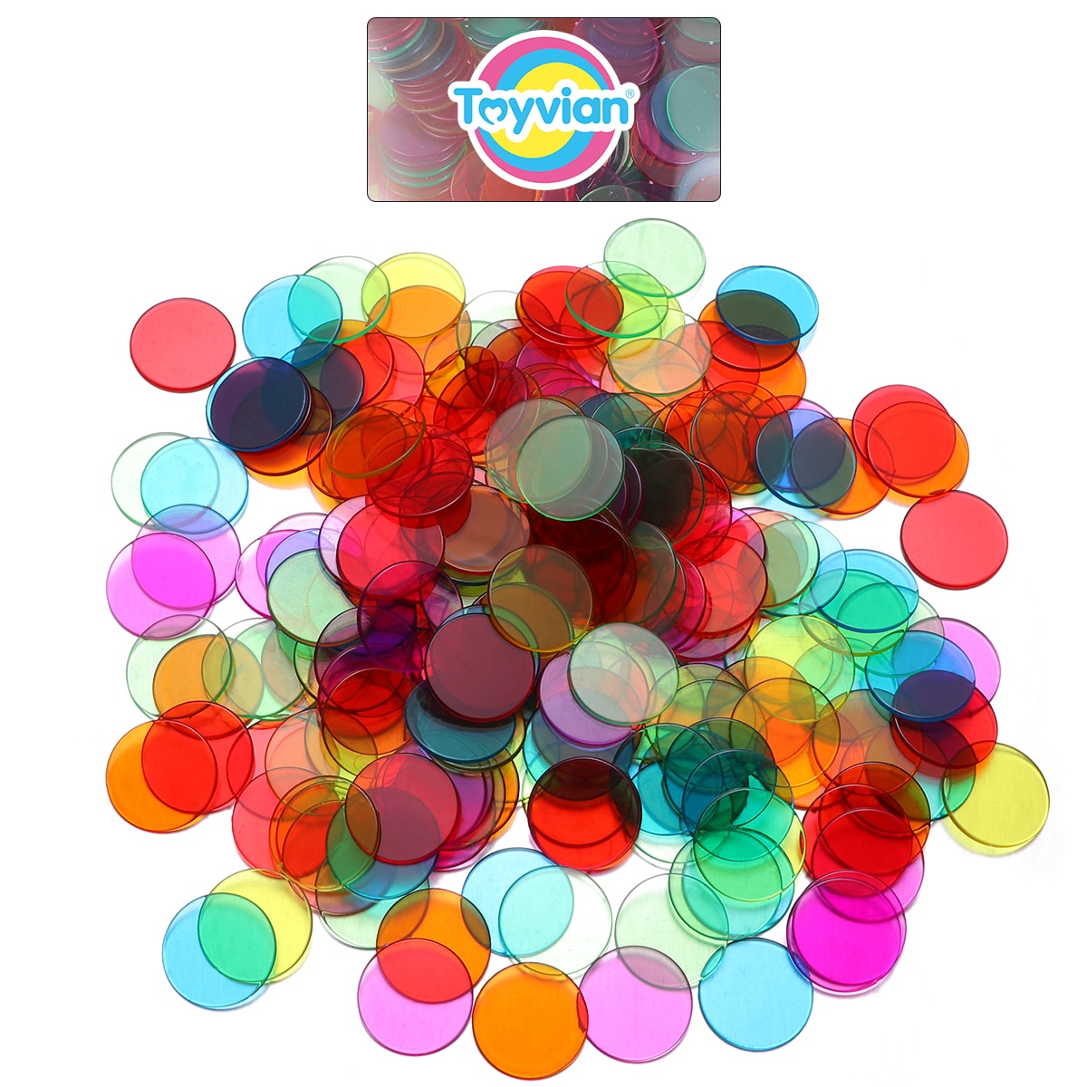 300PCS Colorful Round Bingo Game Cards Count Bingo Chips Counting Discs Markers For Carnival Math Games Bingo Games