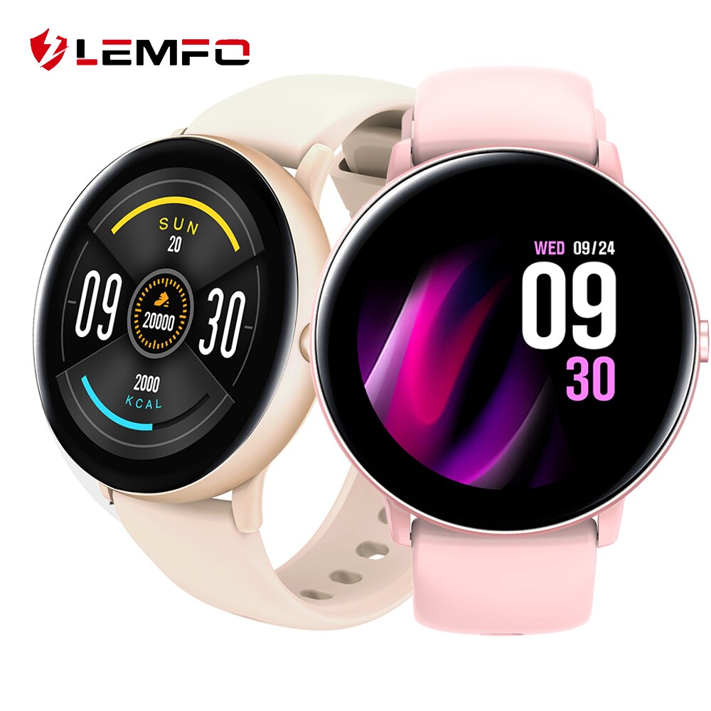 LEMFO Smartwatch Women - 1.09" Screen - Body Temp & Heart Rate Monitor - For Android/iOS - Multi Language