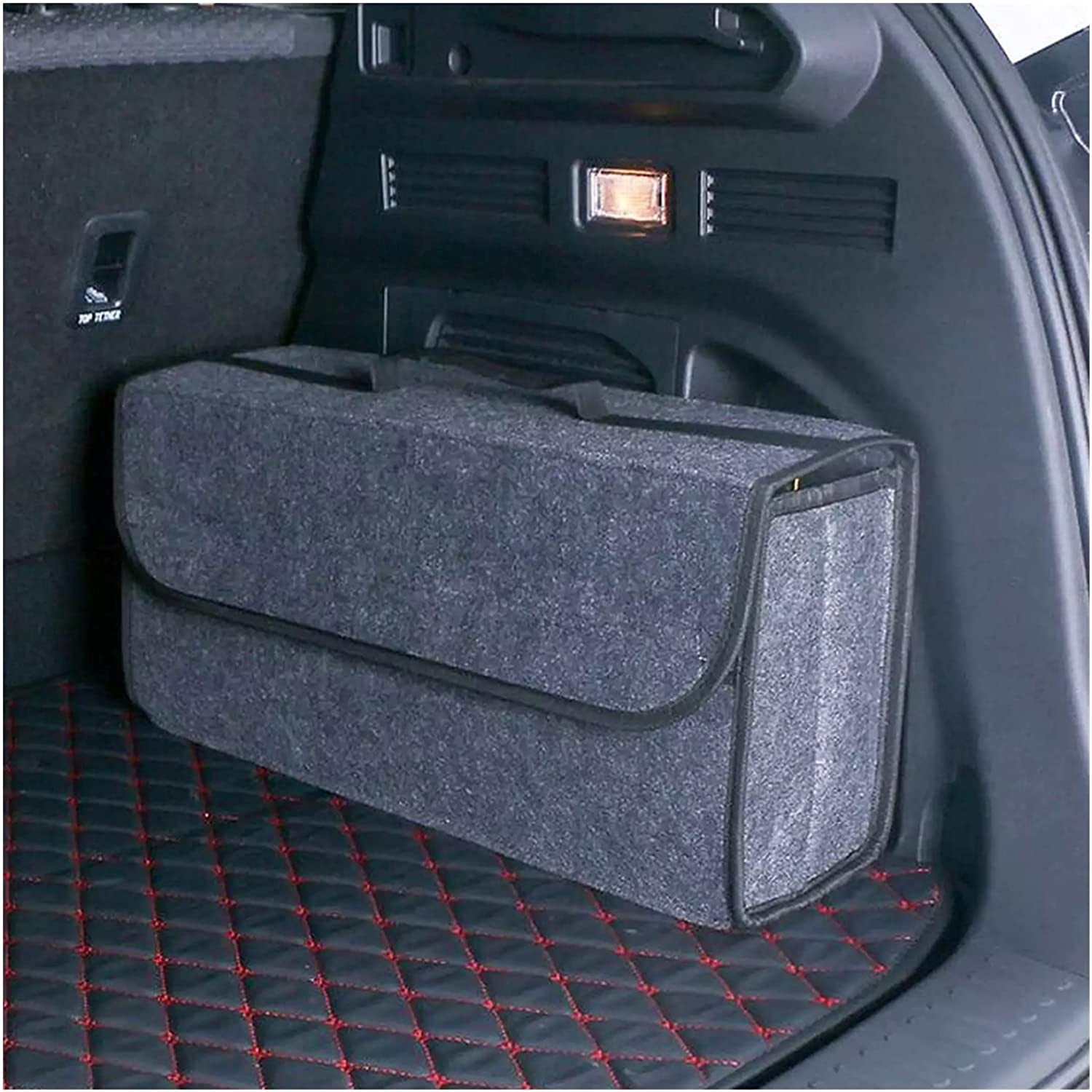 Auto Kofferbak Organizer Auto Inklapbare Soft Vilt Opbergdoos Cargo Container Box Kofferbak Zak Opbergen Opruimen Houder Multi-pocket: GRAY