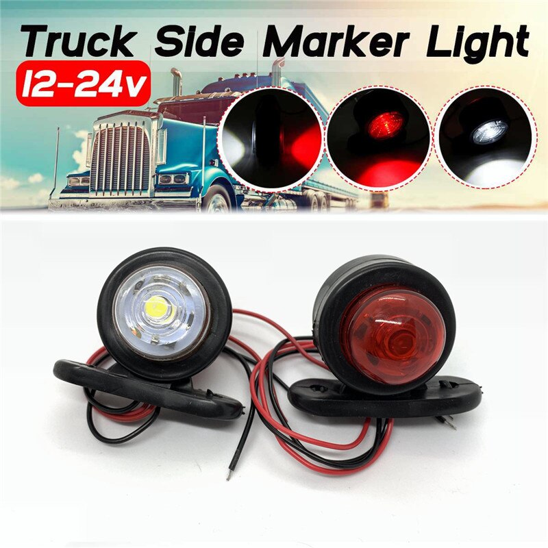 1/2/4 Uds. Indicador lateral de esquina rojo blanco luces LED lámpara de contorno para camión, remolque, furgoneta Bus 10-30V